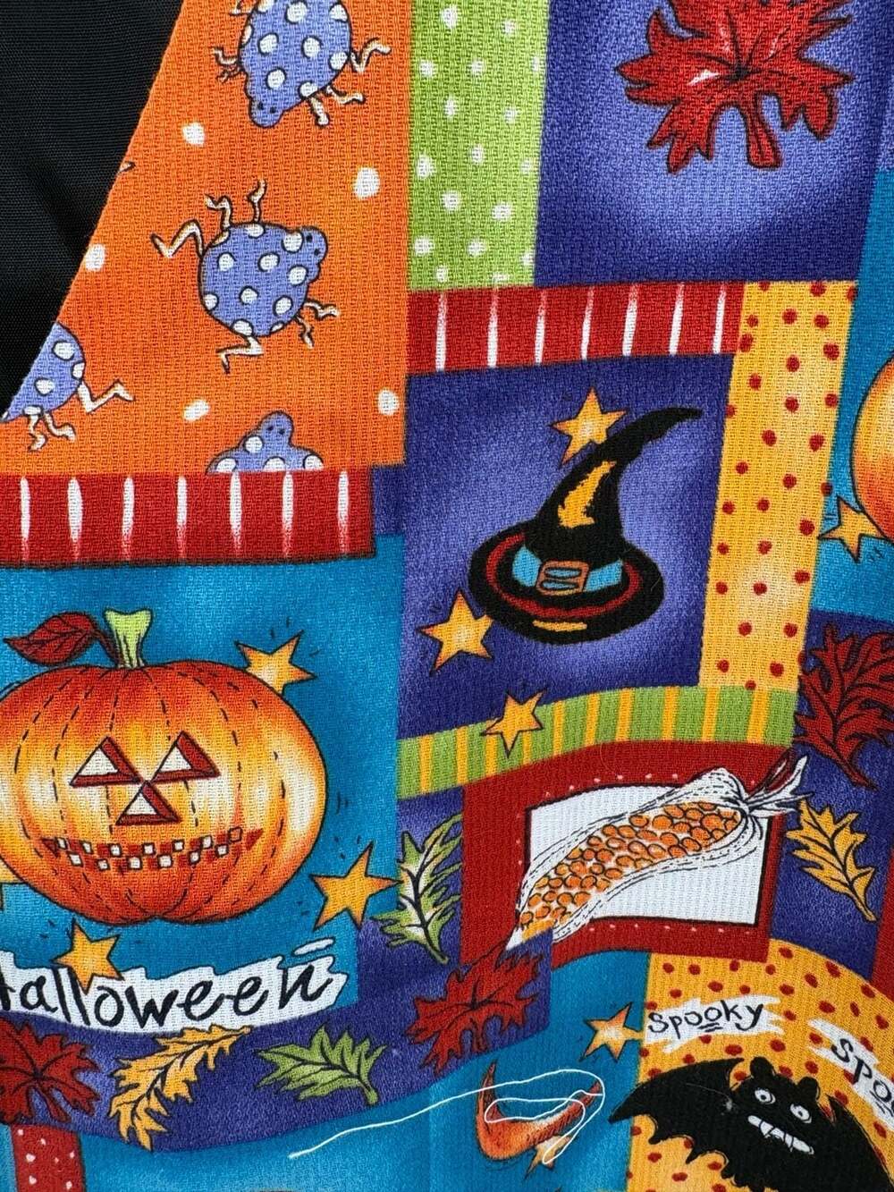 🎃 Vintage 111 Main Halloween Patchwork Vest Medium - Picture 3 of 5